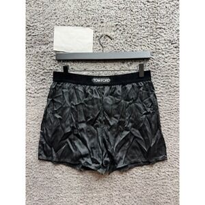 Tom Ford Logo Silk-Blend Stretch Elastic Waist Boxer Shorts Black Mens Size S